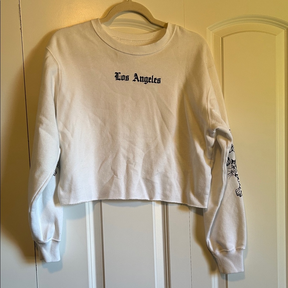 Hollister White Los Angeles Graphic Sweatshirt size S